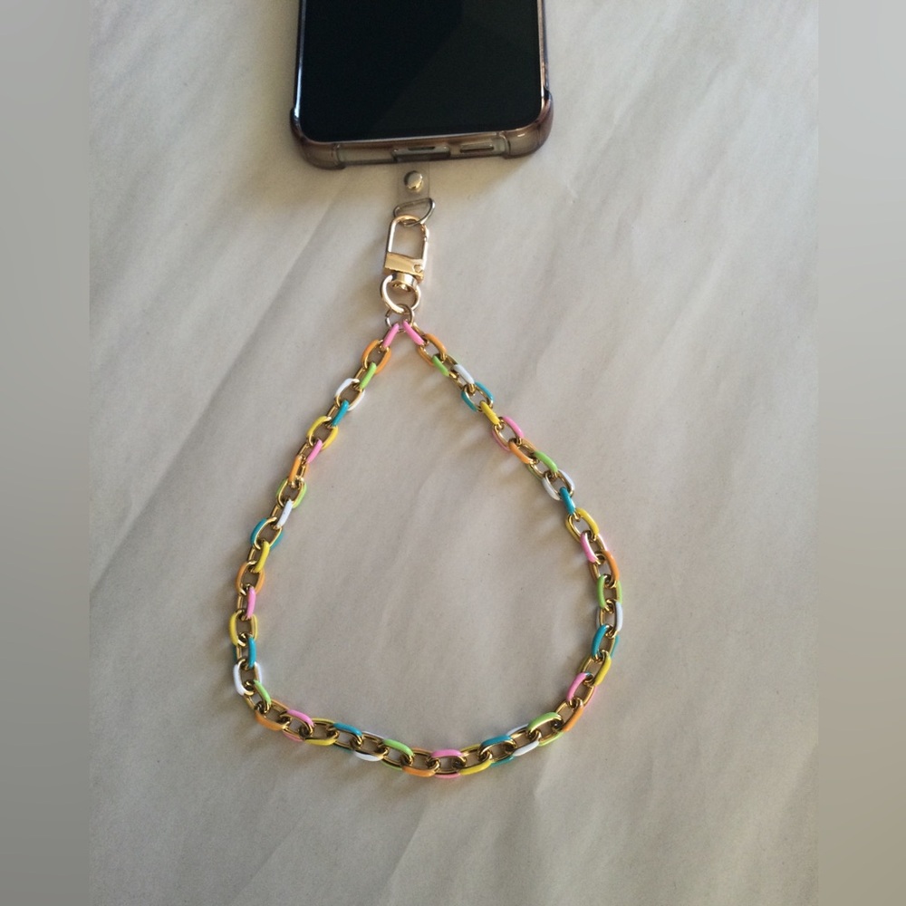 Pastel Multi-Color Chain Phone Wrist Strap